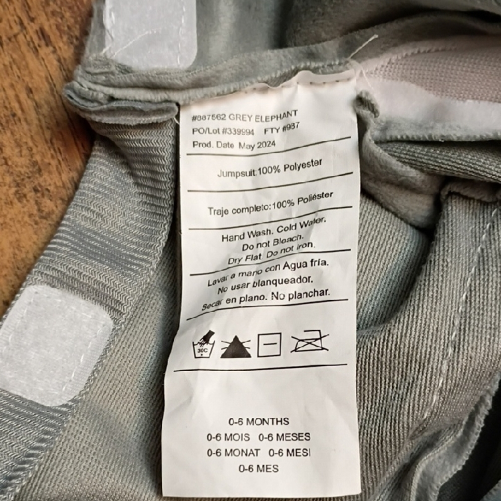 🐘 Gray Elephant Costume with Pink Ears Size 0-6 Months - Picture 9 of 12